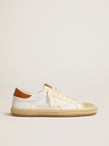 Super-Star LTD de hombre en lona con estrella de piel blanca y puntera de rafia