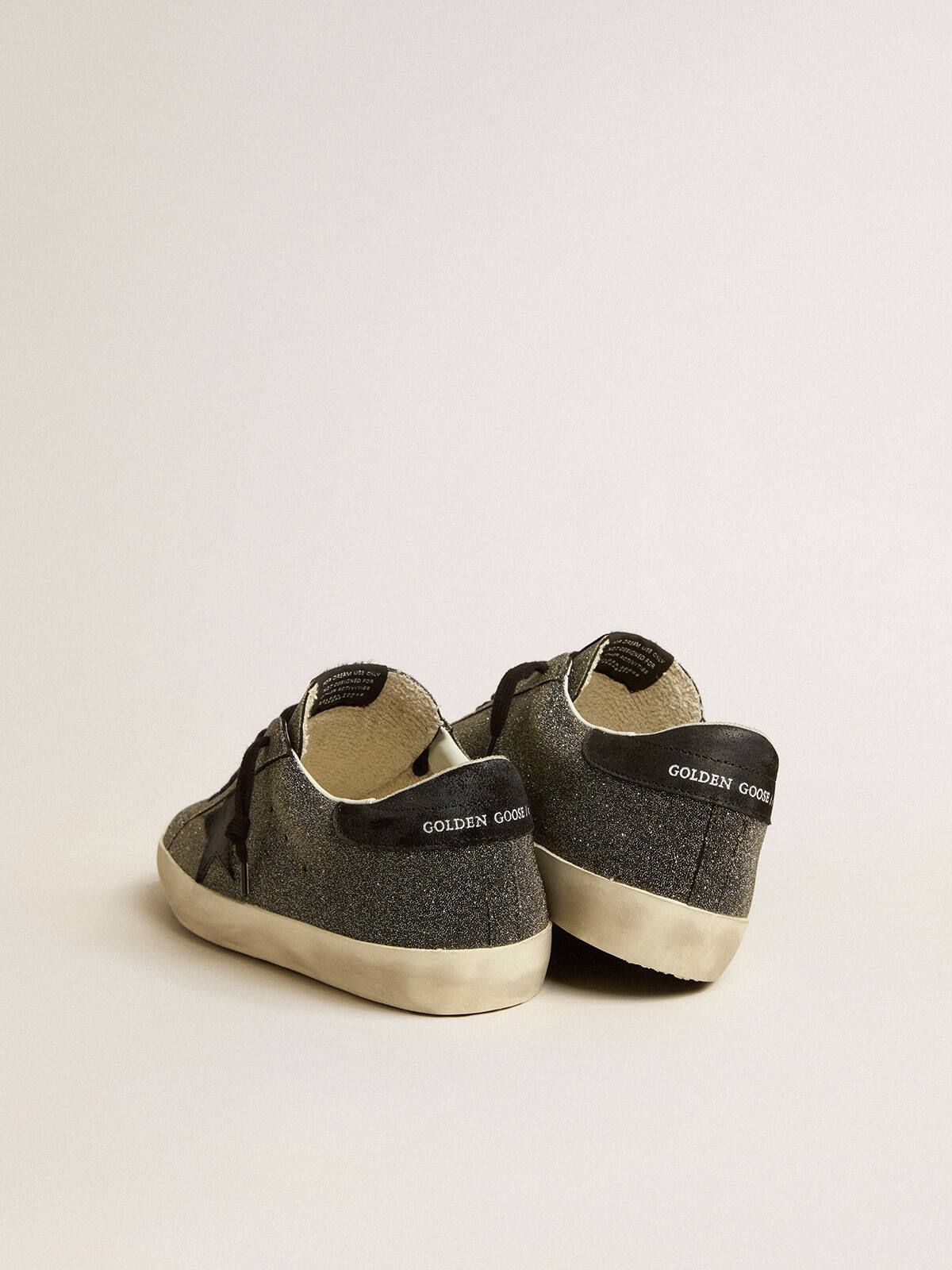 Men's Super-Star in black Swarovski crystals with black suede star