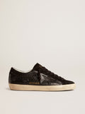Super-Star LTD en piel con estampado de cocodrilo e inserciones de ante negro
