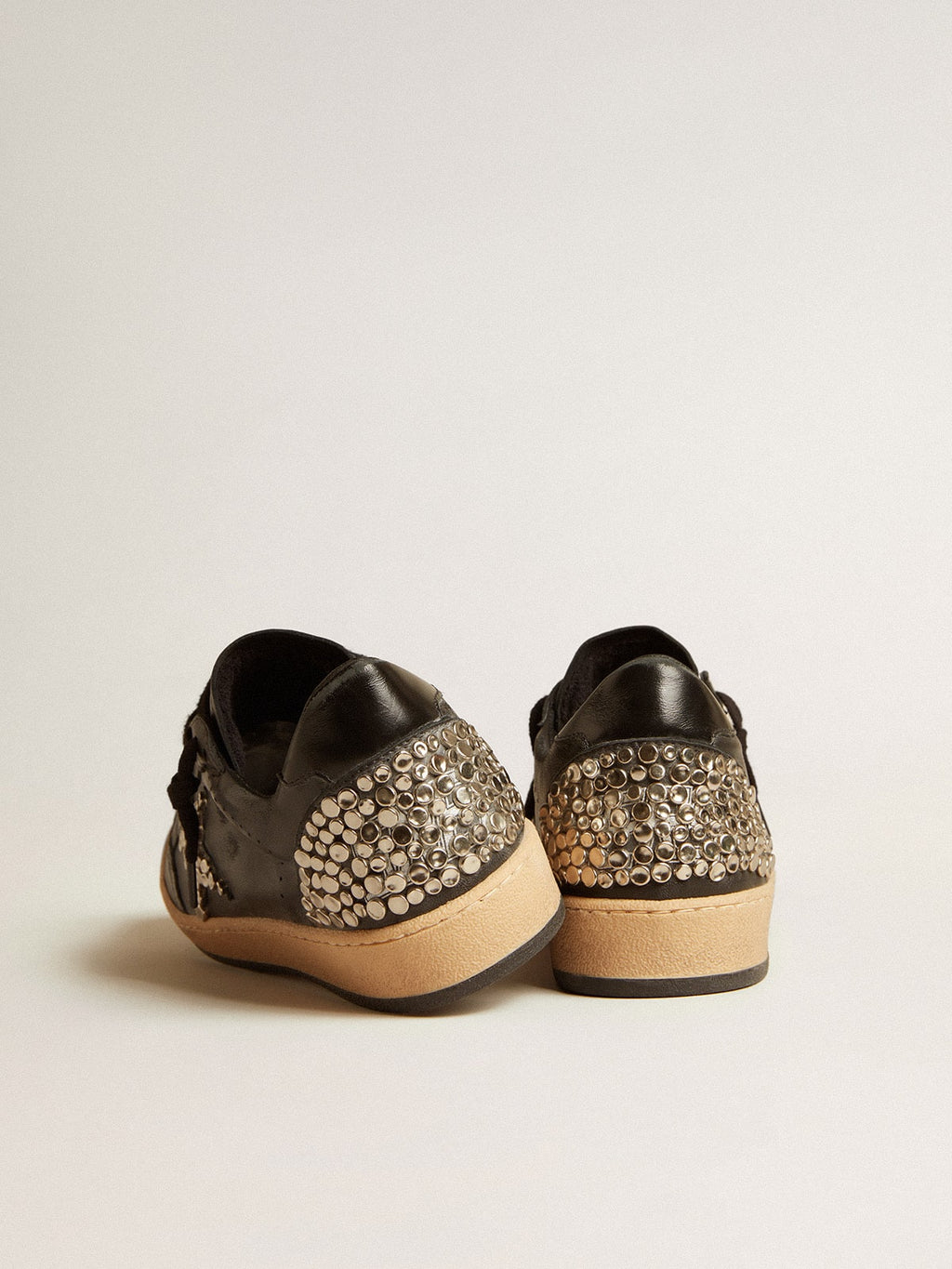 Men's Ball Star LAB in black nappa with studded black leather star