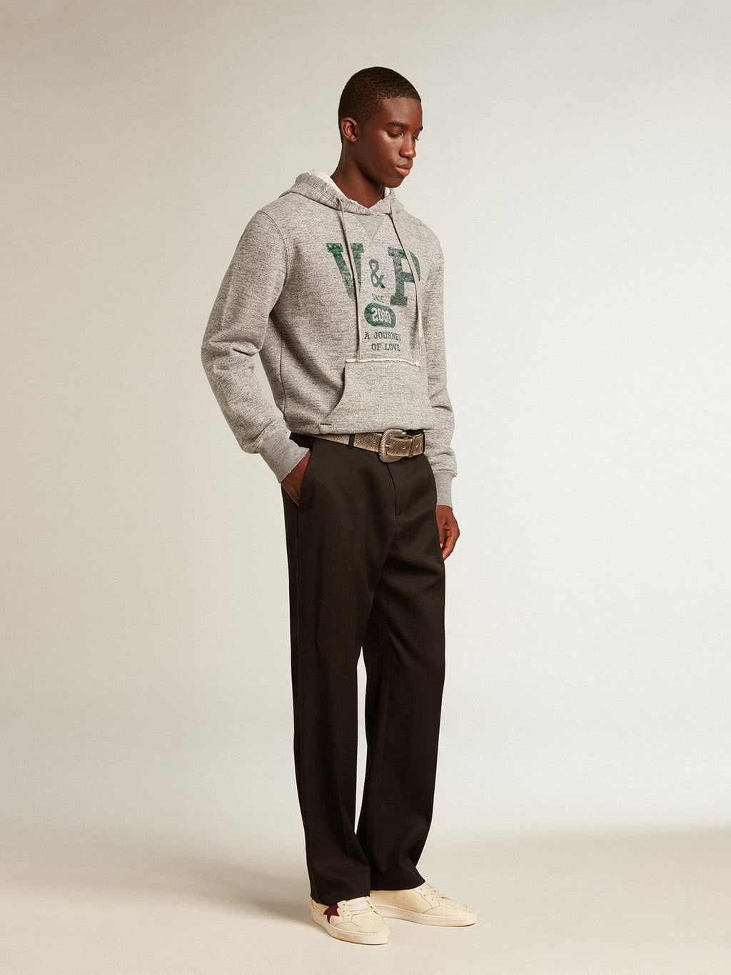 Men's Ball Star en napa beige con estrella y lengüeta en rejilla burdeos