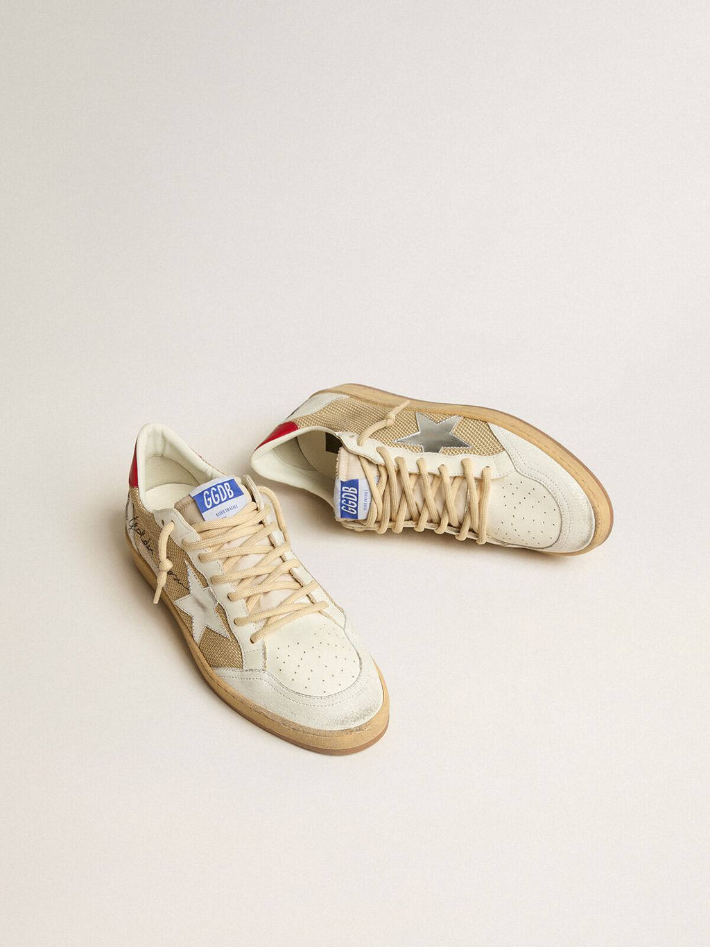 Ball Star LTD in mesh with metallic leather star and red heel tab