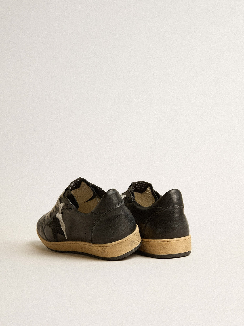 Men's Ball Star in black nappa with suede star and nappa heel tab