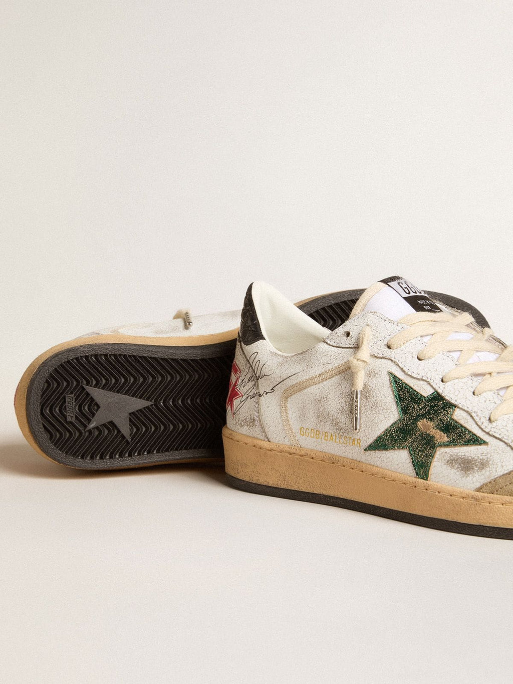 Men's Ball Star LTD con estrella de piel metalizada y lengüeta trasera de piel gris