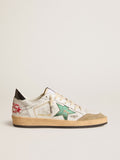 Men's Ball Star LTD con estrella de piel metalizada y lengüeta trasera de piel gris