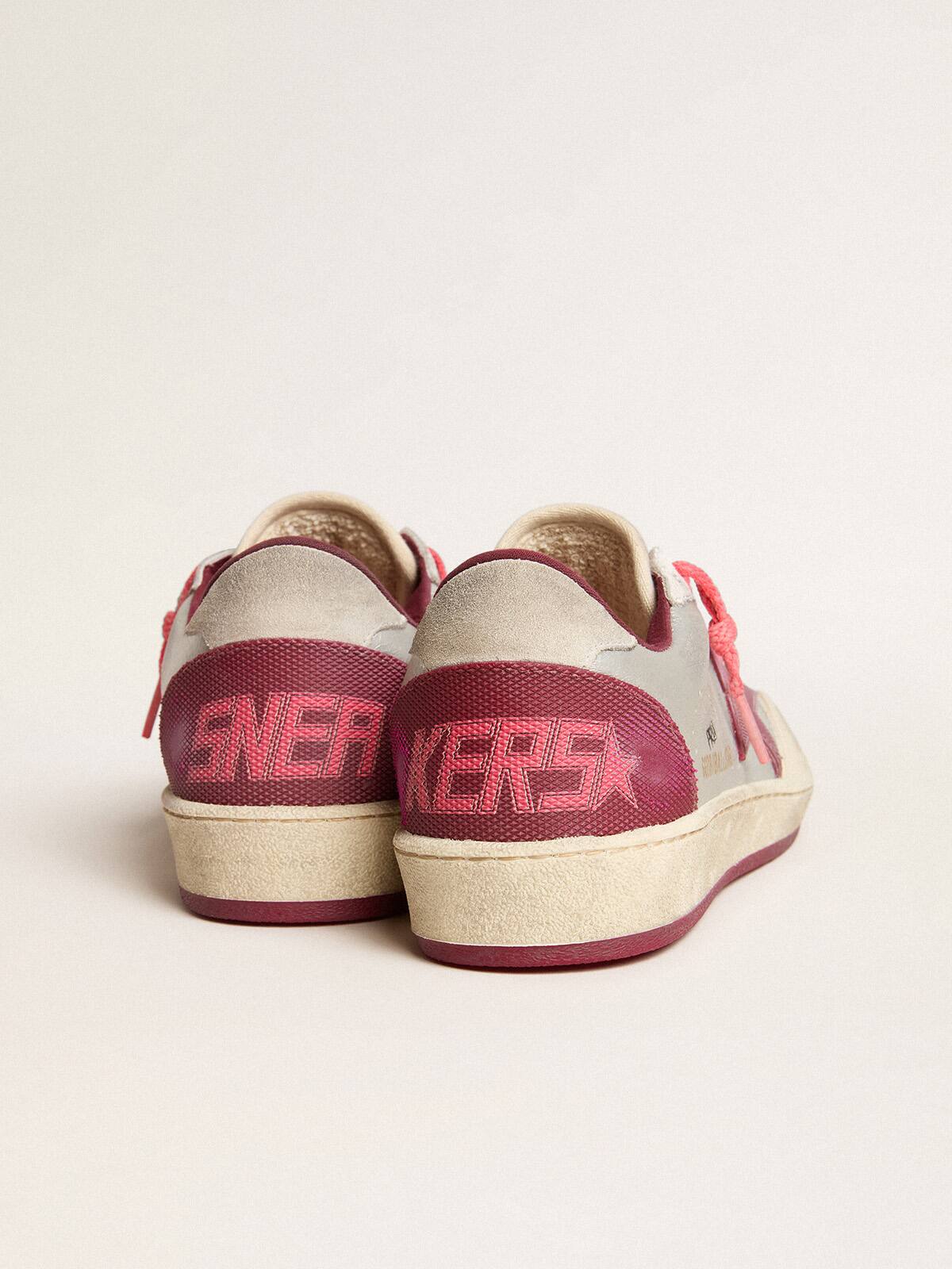 Men's Ball Star Pro in silver crackle leather with burgundy star
