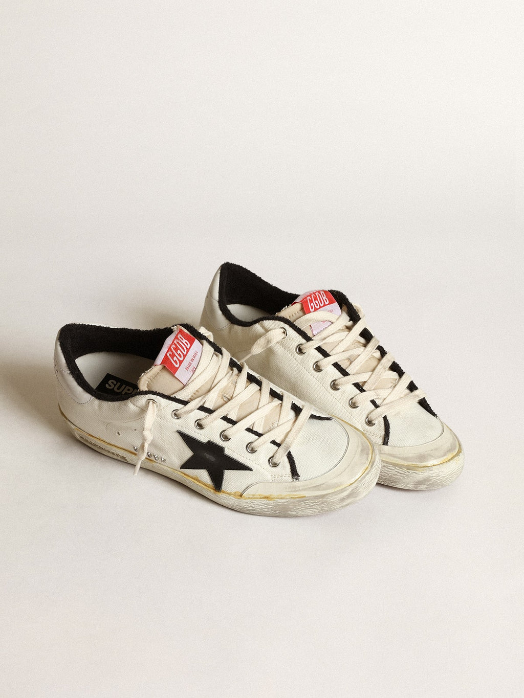 Super-Star LTD da uomo in tela beige con stella nera