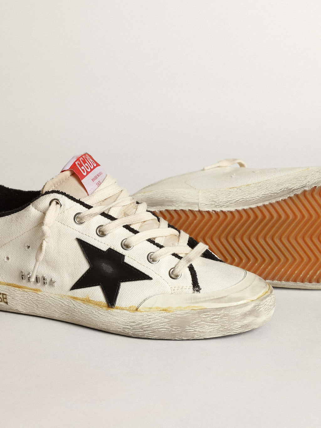 Super-Star LTD da uomo in tela beige con stella nera