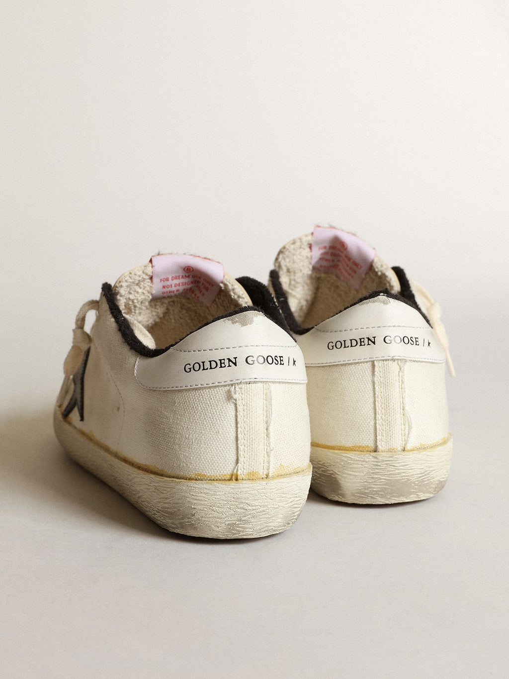 Super-Star LTD da uomo in tela beige con stella nera