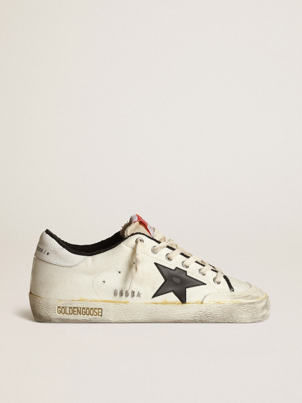 Super-Star LTD da uomo in tela beige con stella nera