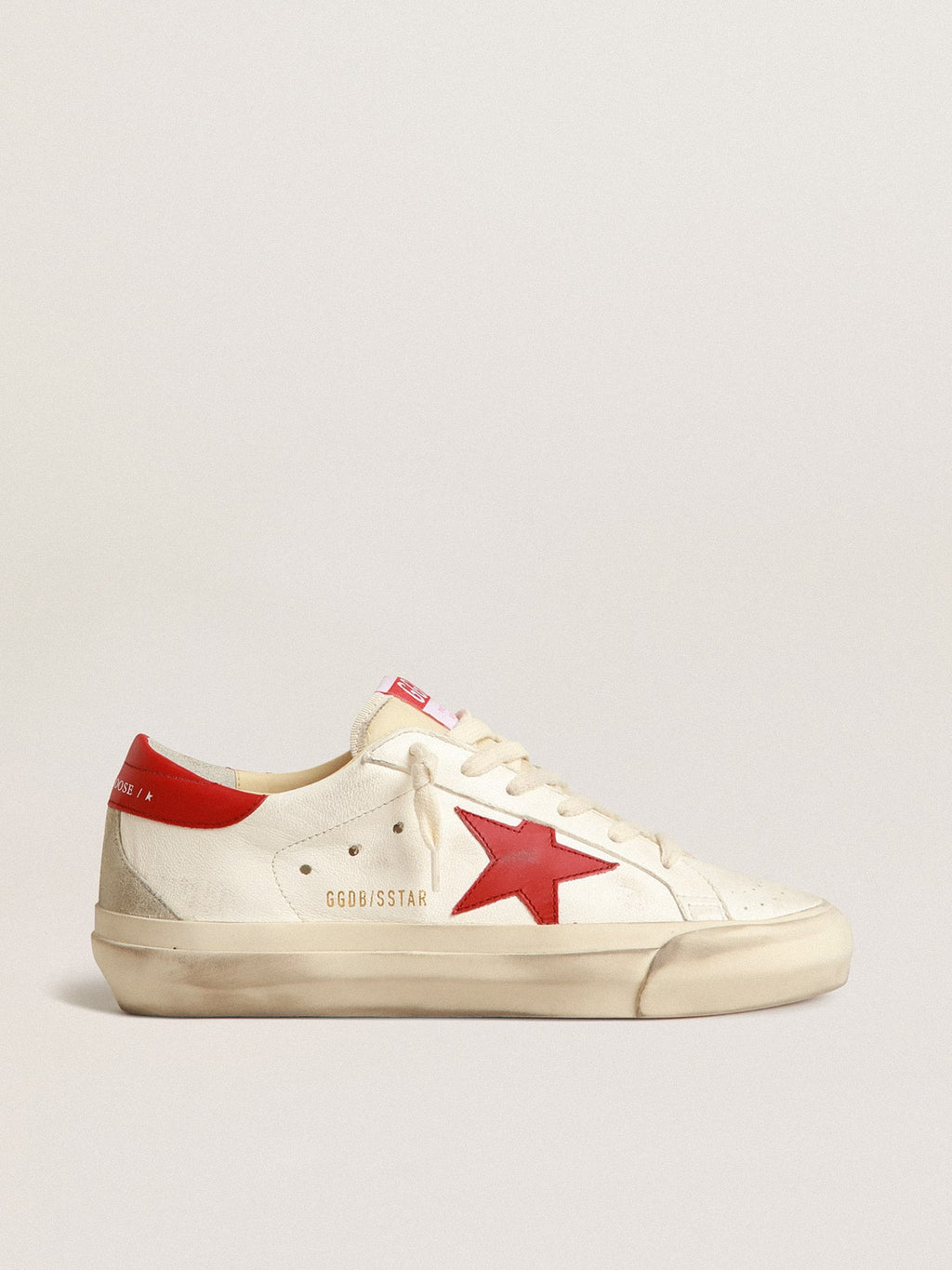 Super-Star LTD de hombre en piel de napa con estrella y talonera rojas