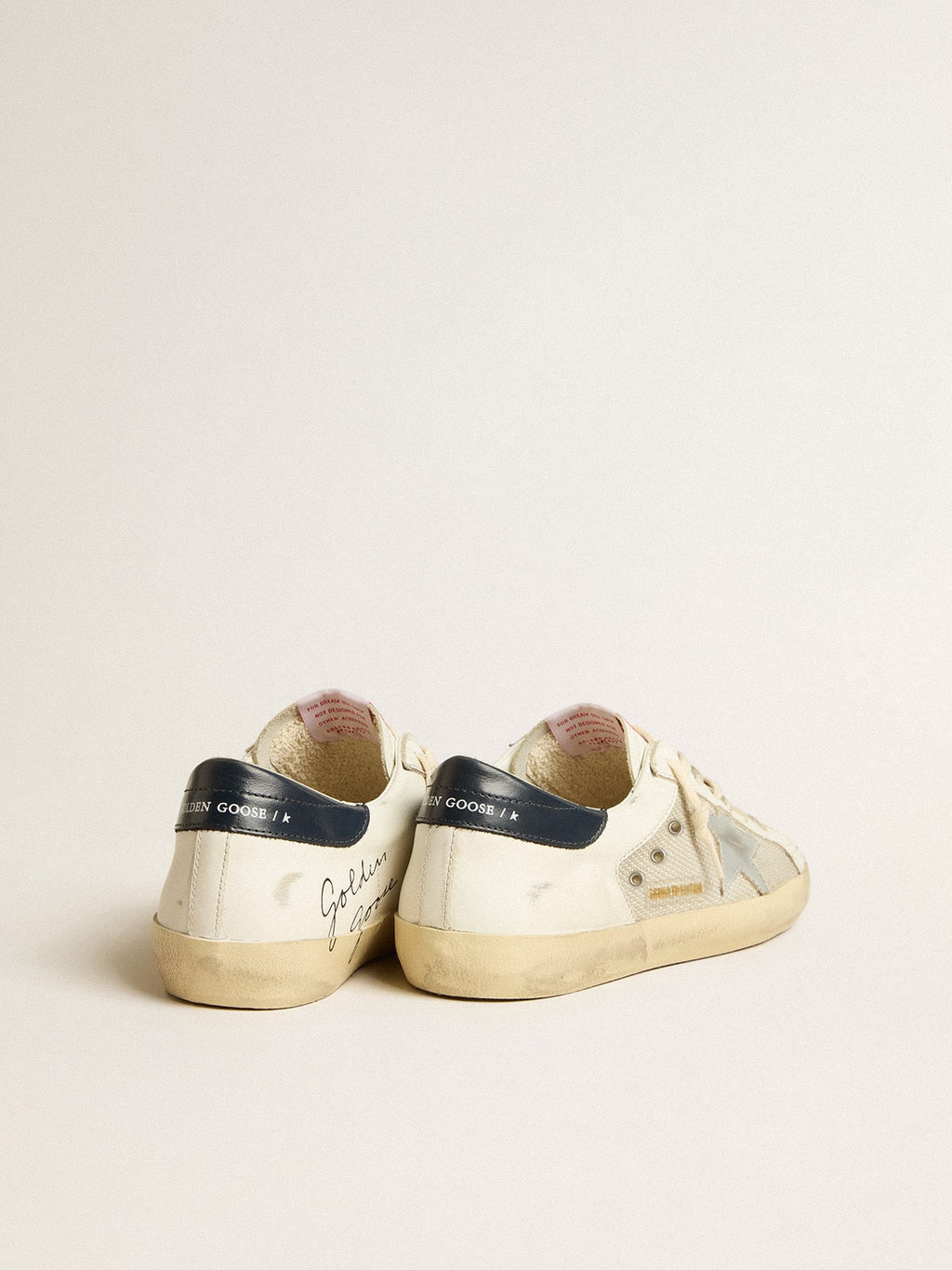 Super-Star LTD da uomo in mesh e pelle con stella argentata e talloncino blu