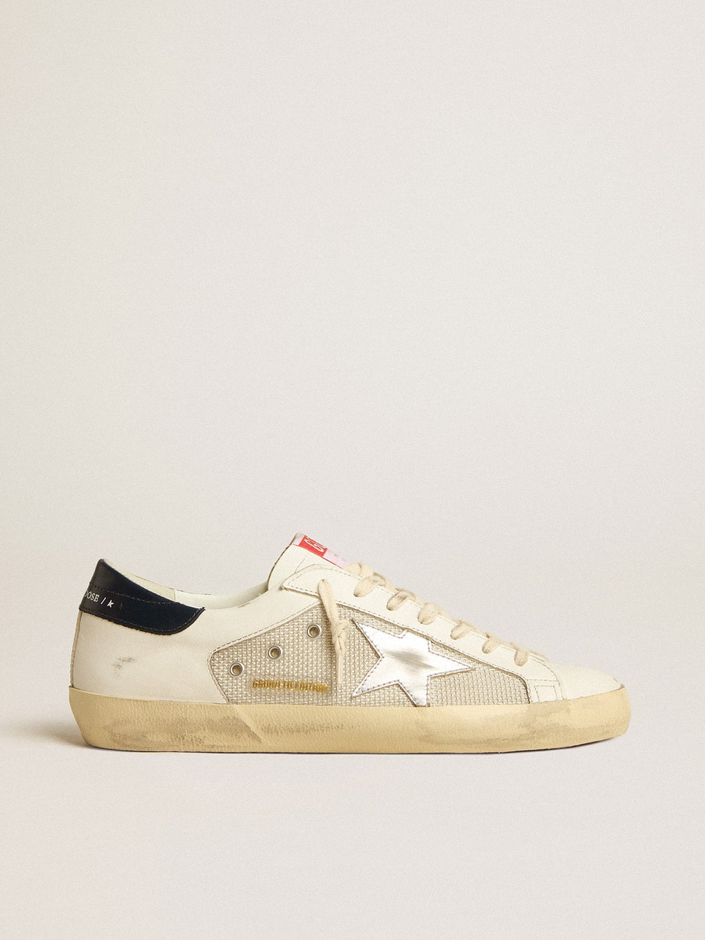 Super-Star LTD da uomo in mesh e pelle con stella argentata e talloncino blu