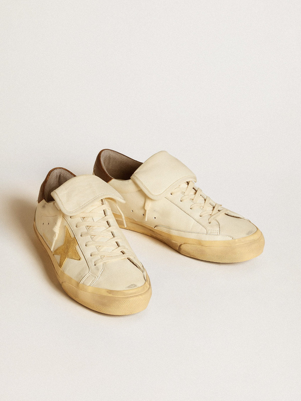 Sneakers Super-Star LTD da uomo in nappa con stella scamosciata e talloncino marrone