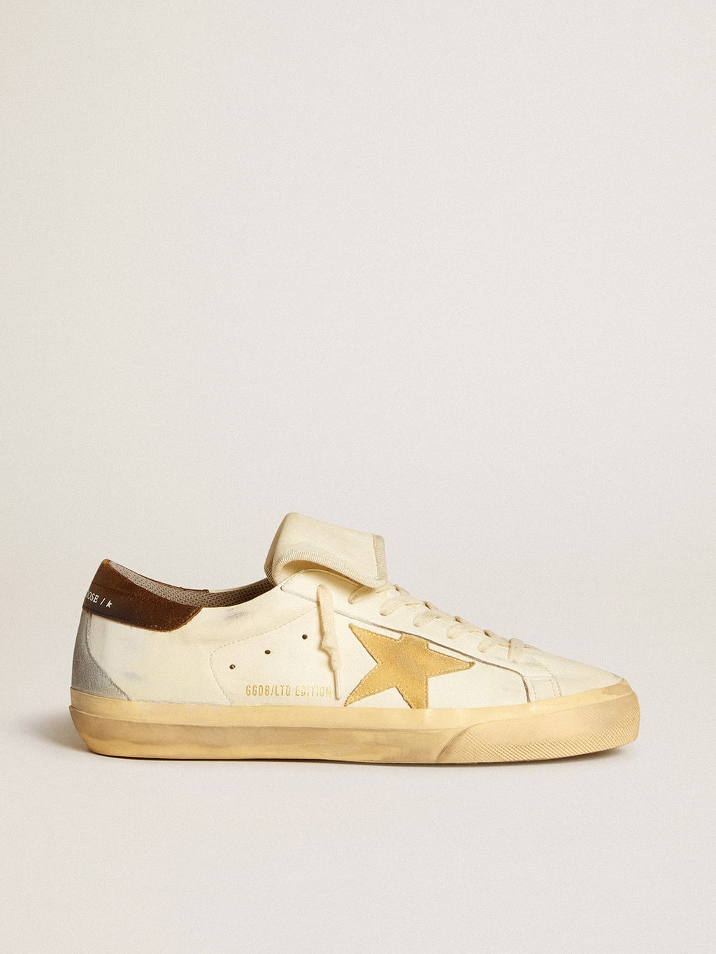 Sneakers Super-Star LTD da uomo in nappa con stella scamosciata e talloncino marrone
