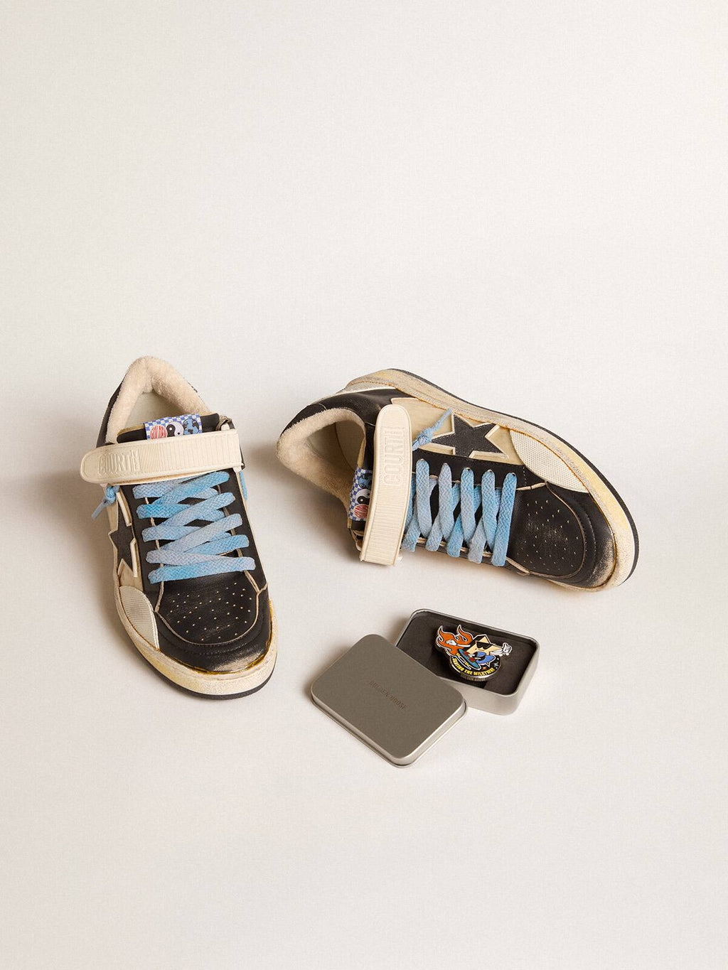 Men's Ball Star Pro in black leather with Velcro strap
