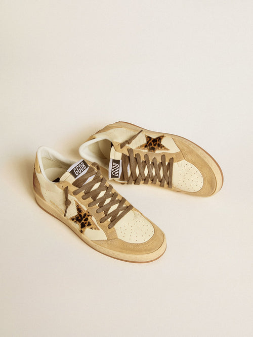 Ball Star in nappa and suede with pony skin star and metallic heel tab