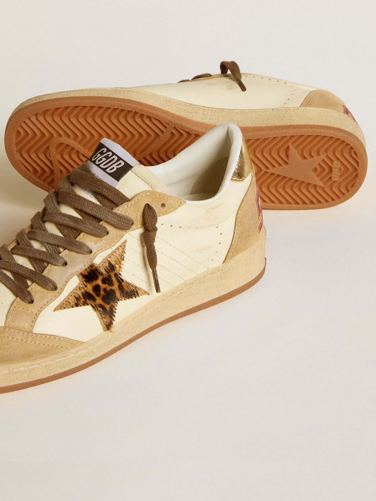 Ball Star in nappa and suede with pony skin star and metallic heel tab