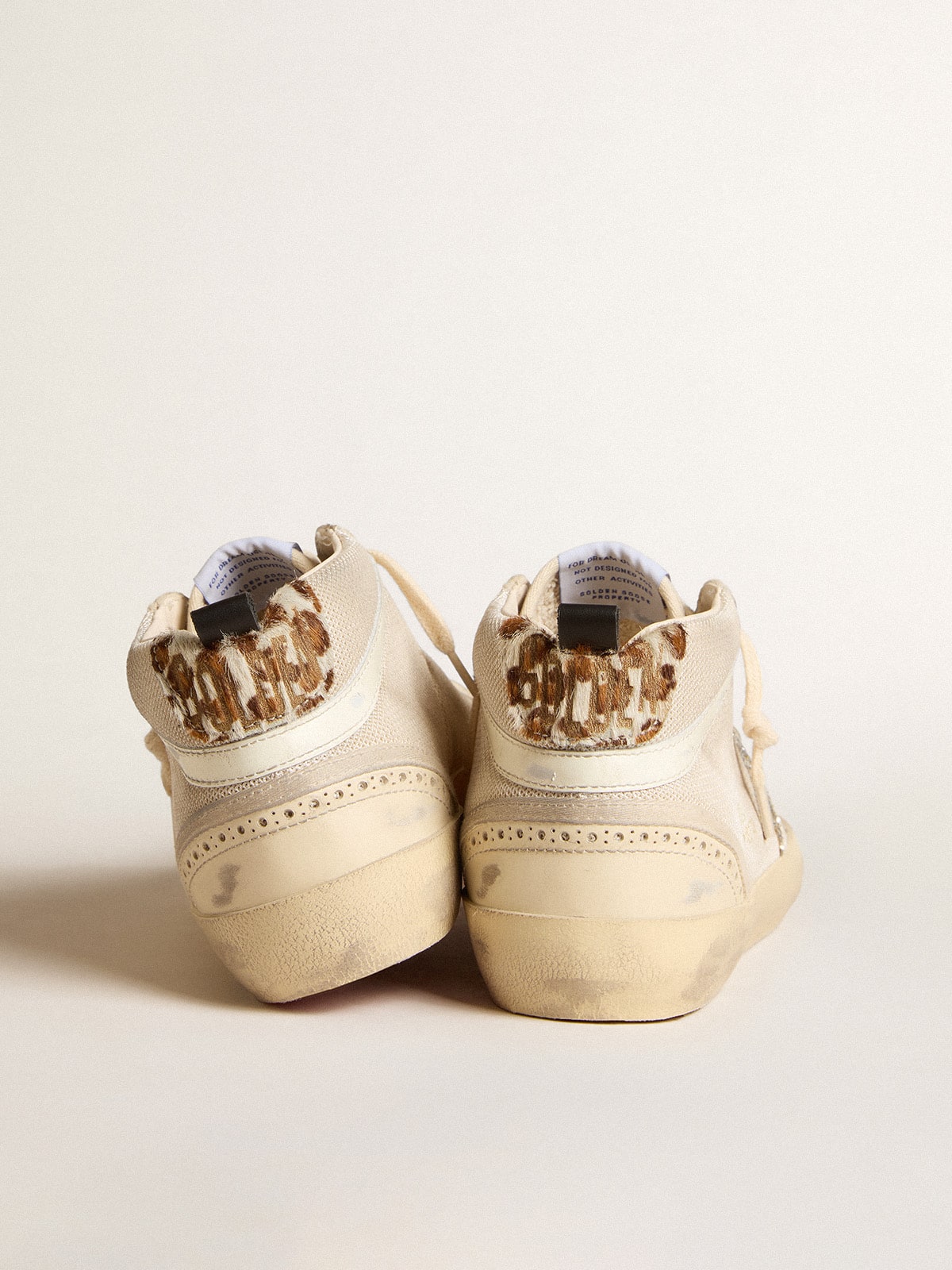 Women's Mid Star in mesh with platinum glitter star and white leather flash