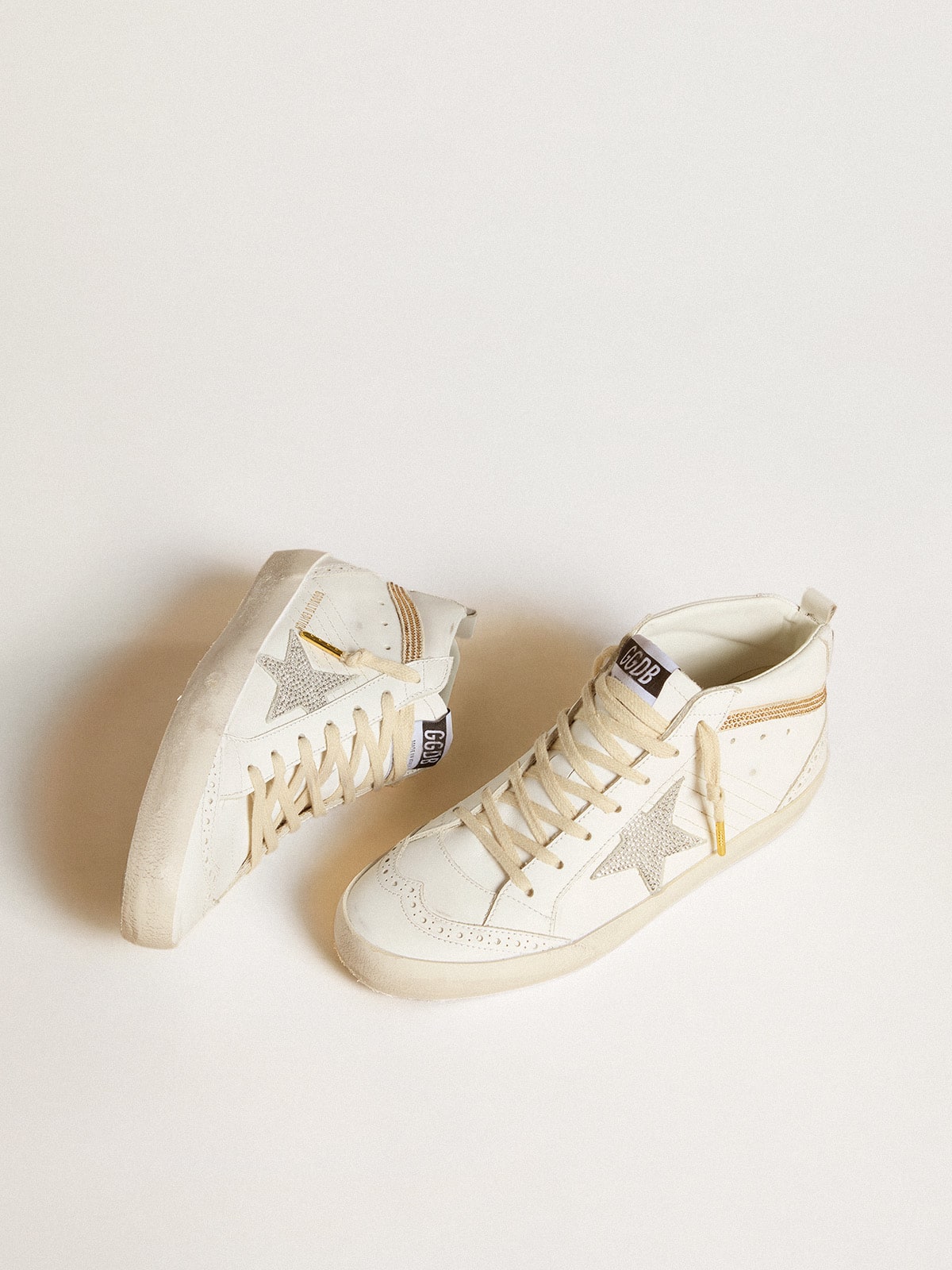 Mid Star LTD with star and heel tab in suede with Swarovski crystals