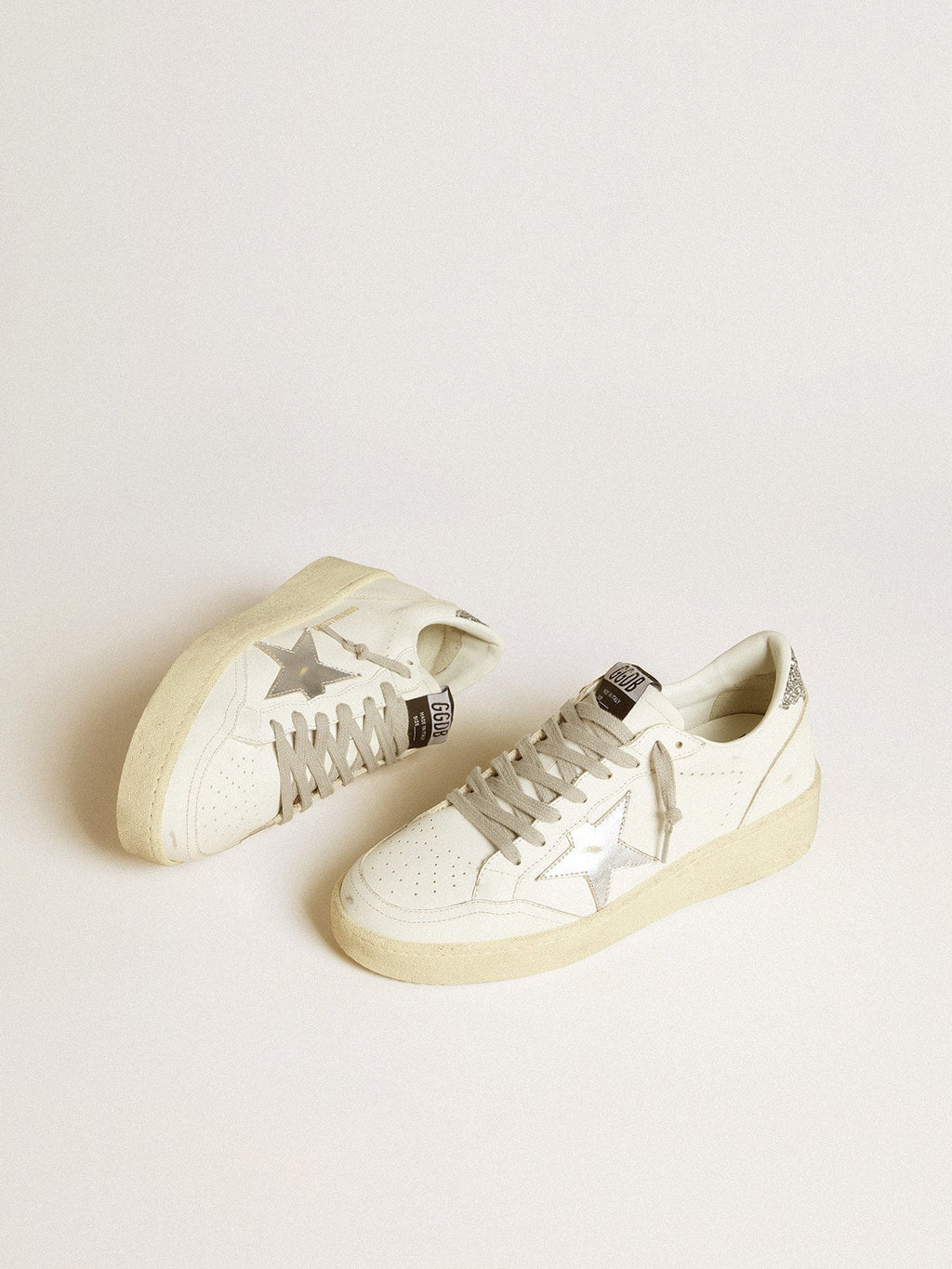 Women's Ball Star 2 with silver leather star and silver glitter heel tab