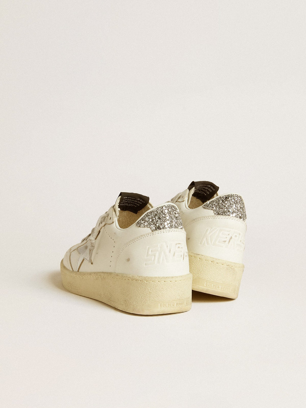 Women's Ball Star 2 with silver leather star and silver glitter heel tab